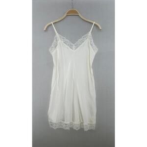 Ivory Satin Lace Slip Dress Romantic Bridal Coquette Lingerie